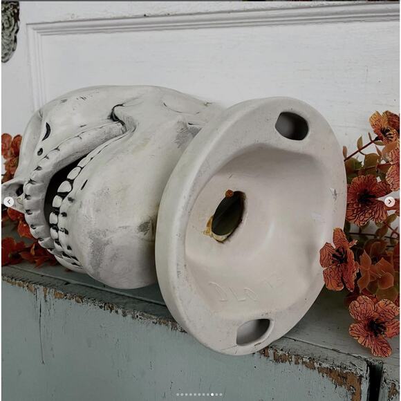 Vintage Halloween Skull Head Handmade Ceramic Hobbyist 1973 - Picture 9 of 11